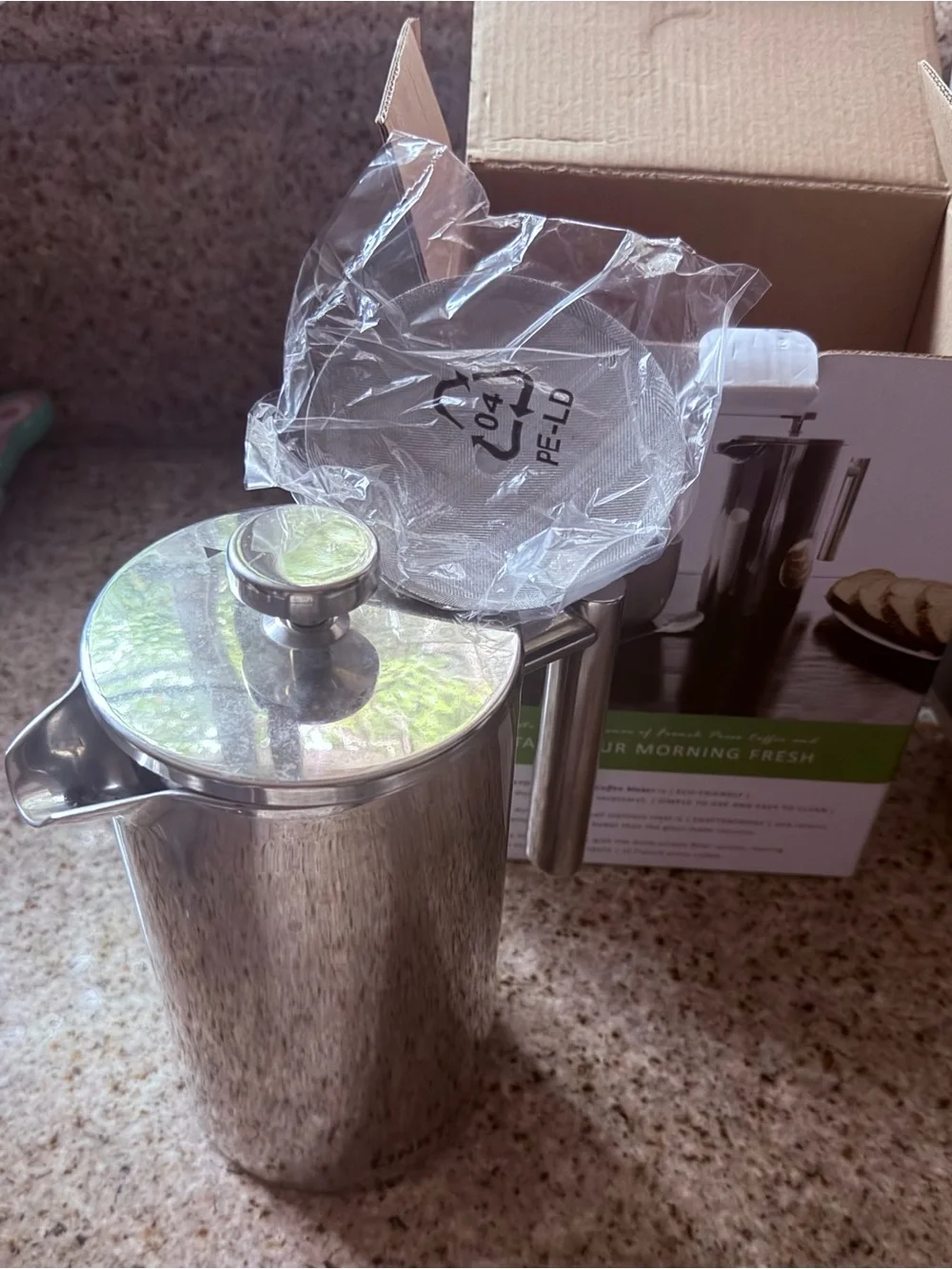 Stainless Steel French Press Coffee Maker - Silver